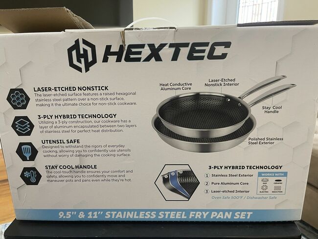 Hextec Stainless Steel Fry Pan Set