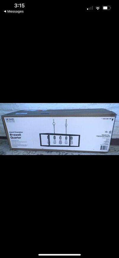 Boswell Quarter 34 in. 5-Light Gold Coastal Farmhouse Linear Island Chandelier