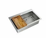 Moen Islet Dual-mount 33-in x 22-in Stainless Steel Single Bowl 2-Hole Workstation Kitchen Sink