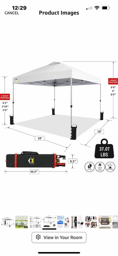 Crown Canopy Model RM100B 10x10 Pop-Up Shade Tent