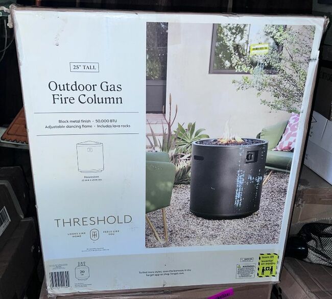 Round Metal Fire Column - Black - Threshold™