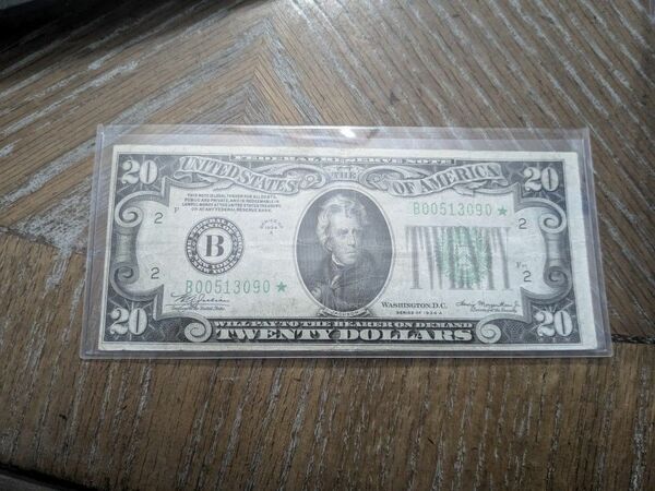 Beautiful 1934a Twenty Dollar Lime Green Seal Star Note